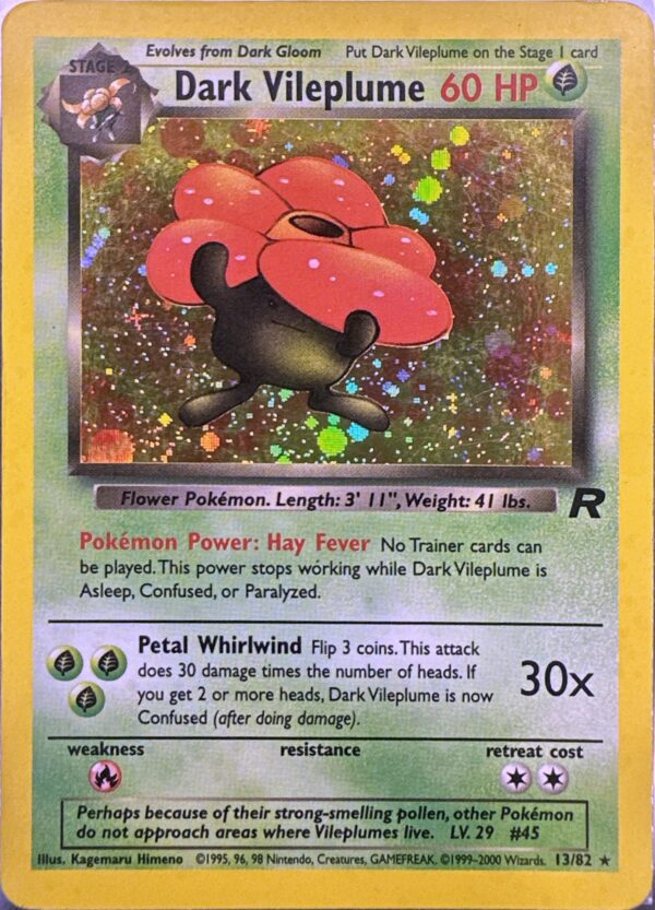 013-082 Dark Vileplume Holo Unlimited EN Good GD