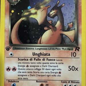 04/82 Dark Charizard Holo Prima Edizione ITA "Swirl" Excellent